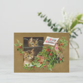 Cartes Pour Fêtes Annuelles Vintage Christmas Cats (Debout devant)