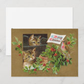 Cartes Pour Fêtes Annuelles Vintage Christmas Cats (Devant / Derrière)