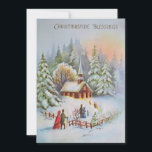 Cartes Pour Fêtes Annuelles Vintage Christmas Church scène d'hiver<br><div class="desc">Vintage église de Noël scène de neige hivernale. Un complément parfait à votre collection vintage ou un excellent moyen d'envoyer en famille et entre amis pour la saison des fêtes. Ceci peut être transféré à d'autres produits,  y compris une carte de vacances pliée.</div>