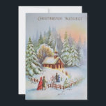 Cartes Pour Fêtes Annuelles Vintage Christmas Church scène d'hiver<br><div class="desc">Vintage église de Noël scène de neige hivernale. Un complément parfait à votre collection vintage ou un excellent moyen d'envoyer en famille et entre amis pour la saison des fêtes. Ceci peut être transféré à d'autres produits,  y compris une carte de vacances pliée.</div>