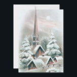 Cartes Pour Fêtes Annuelles Vintage Christmas Church Village Winter<br><div class="desc">Vintage église de Noël village hiver neige scène. Un complément parfait à votre collection vintage ou un excellent moyen d'envoyer en famille et entre amis pour la saison des fêtes. Ceci peut être transféré à d'autres produits,  y compris une carte de vacances pliée.</div>