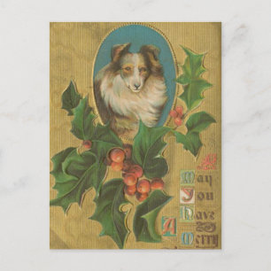 Cartes Pour Fêtes Annuelles Vintage Christmas Collie