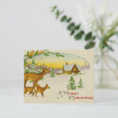 Cartes Pour Fêtes Annuelles Vintage Christmas Deer (Debout devant)