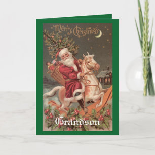 Cartes Pour Fêtes Annuelles Vintage Christmas Grandson