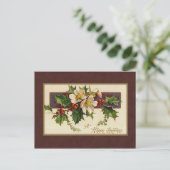 Cartes Pour Fêtes Annuelles Vintage Christmas Holly (Debout devant)