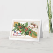 Cartes Pour Fêtes Annuelles Vintage Christmas Holly (Devant)
