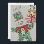 Cartes Pour Fêtes Annuelles Vintage Christmas Holly Snowman<br><div class="desc">Carte de vacances Vintage Noël Holly Snowman.</div>