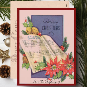 Cartes Pour Fêtes Annuelles Vintage Christmas music nom personnalisé