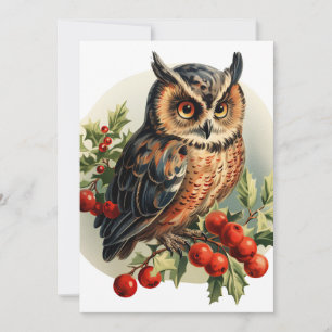 Cartes Pour Fêtes Annuelles Vintage Christmas Owl