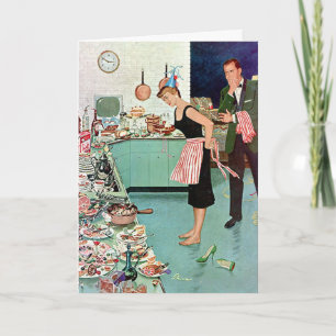 Cartes Pour Fêtes Annuelles Vintage Christmas Party Homme et femme