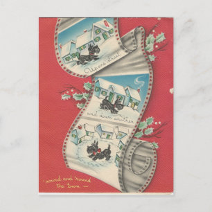 Cartes Pour Fêtes Annuelles Vintage Christmas Scottie Dog