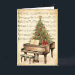 Cartes Pour Fêtes Annuelles Vintage Christmas Sheet Music Grand Piano<br><div class="desc">Revenez dans le temps avec notre "Vintage Christmas Sheet Music Grand Piano Holiday Card". Cette carte élégante présente un piano à queue classique orné de partitions de Noël d'inspiration vintage, évoquant la nostalgie d'autrefois. Célébrez la saison des Fêtes avec une touche de charme vintage et envoyez des voeux chaleureux à...</div>