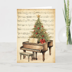 Cartes Pour Fêtes Annuelles Vintage Christmas Sheet Music Grand Piano