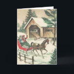 Cartes Pour Fêtes Annuelles Vintage Christmas Sleigh Ride<br><div class="desc">Jolie image de Noël Vintage.</div>