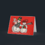Cartes Pour Fêtes Annuelles Vintage Christmas Snowman<br><div class="desc">Vintage bonhomme de neige de Noël.</div>
