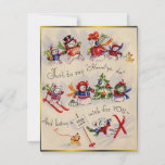 Cartes Pour Fêtes Annuelles Vintage Christmas Snowman<br><div class="desc">Carte de vacances Retro Vintage Noël Snowman.</div>