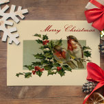 Cartes Pour Fêtes Annuelles Vintage Christmas Songbirds et Holly Postcard<br><div class="desc">Belle image nostalgique de deux oiseaux chanteurs perché sur une branche de saint de la carte de voeux victorienne restaurée à la vitalité originale. Carte de voeux,  étiquettes de adresse,  étiquettes cadeaux et poste disponibles.</div>