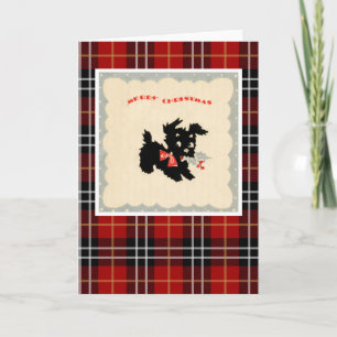 Cartes Pour Fêtes Annuelles Vintage Christmas Terrier Dog