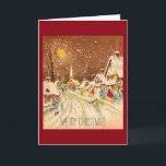 Cartes Pour Fêtes Annuelles Vintage Christmas Winter Snow Town Holiday Card<br><div class="desc">Vintage Christmas Winter Snow Town.</div>
