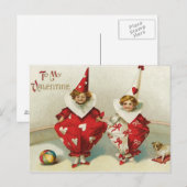 Cartes Pour Fêtes Annuelles Vintage Clown Valentine (Devant / Derrière)