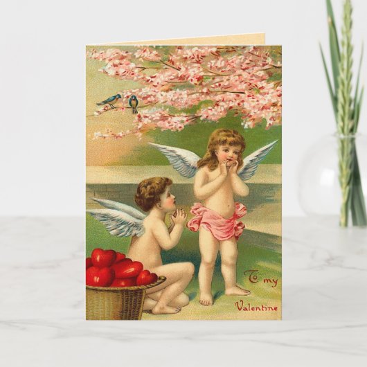 Cartes Pour Fêtes Annuelles Vintage Cupid Babies (Devant)