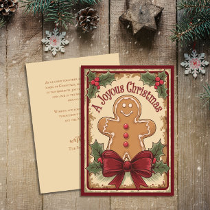 Cartes Pour Fêtes Annuelles Vintage Cute pain d'épices Joyeux Noël