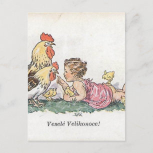 Cartes Pour Fêtes Annuelles Vintage Czech / Slovak Easter Vesele Velikonoce !