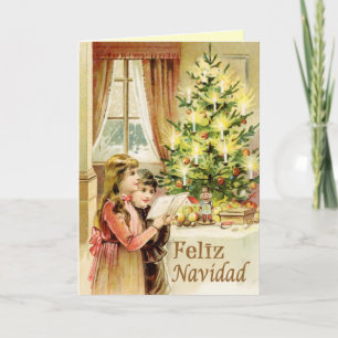 Cartes Pour Fêtes Annuelles Vintage de Navidad 1902