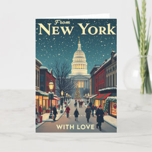 Cartes Pour Fêtes Annuelles Vintage De New York Avec Amour Joyeux Noël
