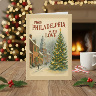 Cartes Pour Fêtes Annuelles Vintage De Philadelphie Avec Amour Personnalisé Pl