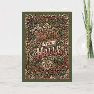 Cartes Pour Fêtes Annuelles Vintage Deck The Halls Noël