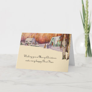 Cartes Pour Fêtes Annuelles Vintage décor de Noël victorien hiver