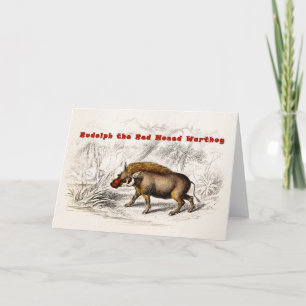 Cartes Pour Fêtes Annuelles Vintage des années 1800 les porcs de phacochère à