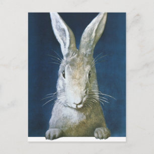 Cartes Pour Fêtes Annuelles Vintage Easter Bunny, Cute Furry White Rabbit
