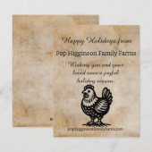 Cartes Pour Fêtes Annuelles Vintage élevage de poulets (Devant / Derrière)