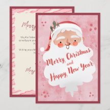 Vintage Farmhouse Pink Script Santa Clause 