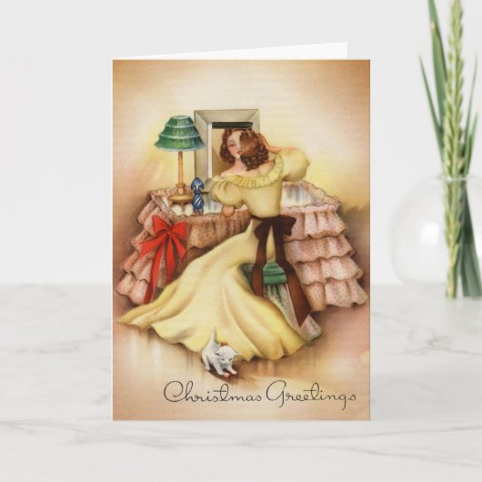 Cartes Pour Fêtes Annuelles Vintage fille (Devant)