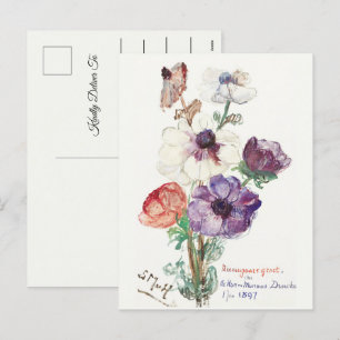 Cartes Pour Fêtes Annuelles Vintage Floral Bonne année