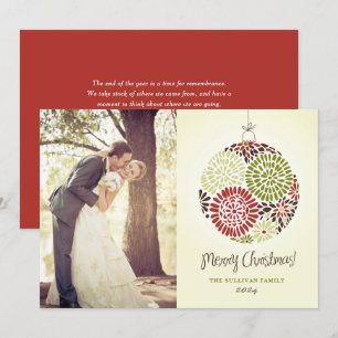 Cartes Pour Fêtes Annuelles Vintage Floral Ornement Joyeux Noël Photo