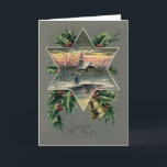 Cartes Pour Fêtes Annuelles Vintage French Joyeux Noel Christmas Card<br><div class="desc">Retro / Vintage French Christmas greeting card.  Snowy winter scene with a Christmas traveler!  Joyeux Noël!</div>