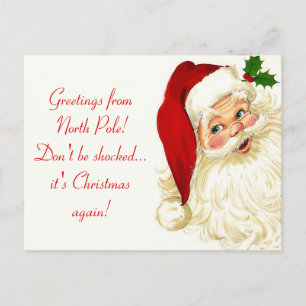 Cartes Pour Fêtes Annuelles Vintage Funny Santa Claus Postcard