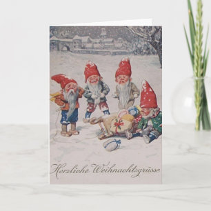 Cartes Pour Fêtes Annuelles Vintage German Dwarfs Elves Christmas