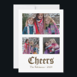 Cartes Pour Fêtes Annuelles Vintage Golden Christmas Sheet Musique<br><div class="desc">Le joyeux Noël vient une fois de plus Saison Fêtes famille photo collage carte de voeux personnalisable avec votre propre photo.</div>