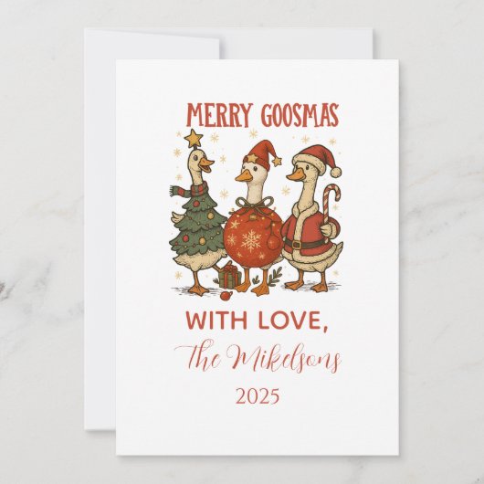 Cartes Pour Fêtes Annuelles Vintage Goose Christmas (Devant)
