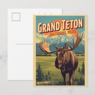 Cartes Pour Fêtes Annuelles vintage Grand Teton Parc National Wyoming Rétro