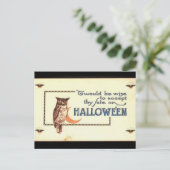 Cartes Pour Fêtes Annuelles Vintage Halloween Owl (Debout devant)