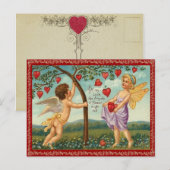 Cartes Pour Fêtes Annuelles Vintage Heart (Devant / Derrière)