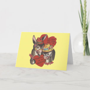 Cartes Pour Fêtes Annuelles Vintage Hee Haw Donkey Valentine
