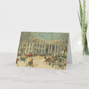 Cartes Pour Fêtes Annuelles Vintage hiver Maison Blanche Noël