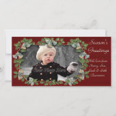 Cartes Pour Fêtes Annuelles Vintage Holly & Bells Noël (Devant)